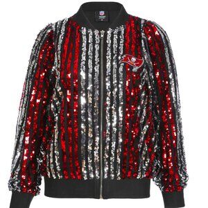BNT Tampa Bay Buccaneers Two Tone Sequin Embellished Bomber Jacket